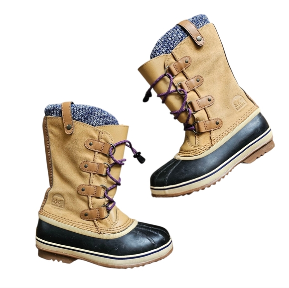 Sorel Shoes - Sorel Joan Of Arctic Tan Lace Up Winter Lined Boots Size 5